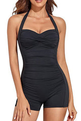 Ladies Halter Neck 1 Piece Bikini Bodysuit Swimwear