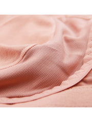 Breathable Wireless Bra Back Close Wide Strap Pink