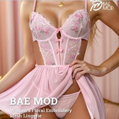 Lingerie Lace Nightdress Thong Two Piece Set