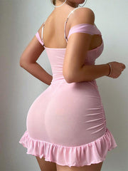 Lace Nightgown Thong Two-Piece Set