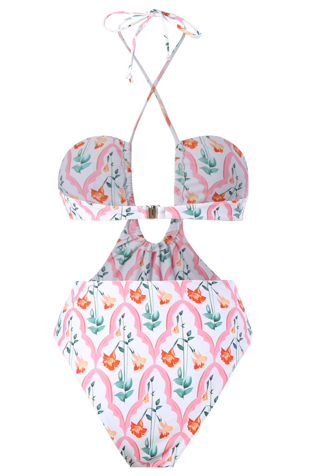 Mejorana Printed Cutouts Halter One Piece Swimsuit