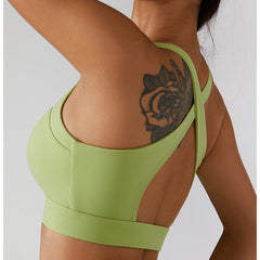Zip Front Backless Crisscross Sports Bra