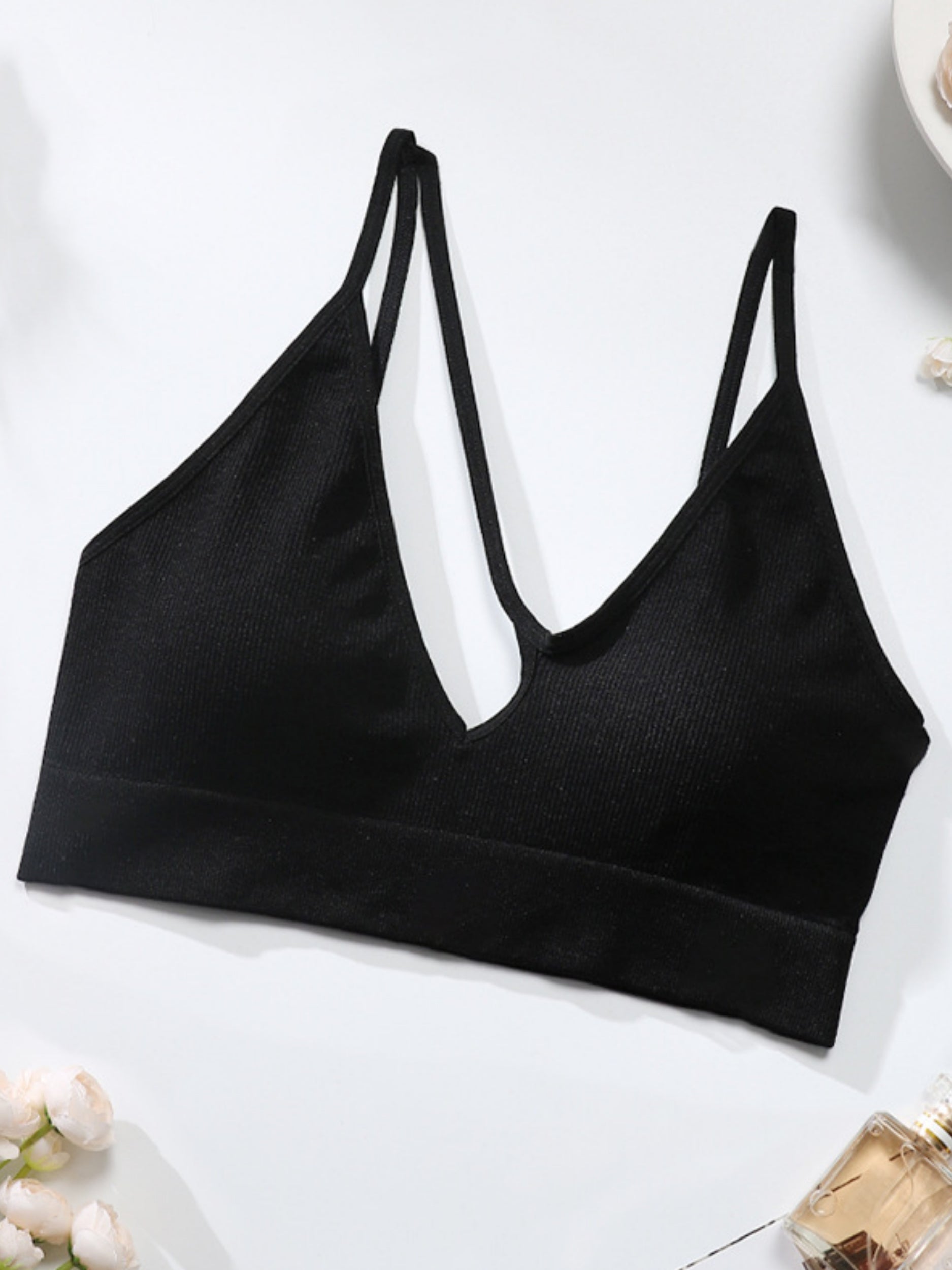 Ladies' Solid Color Hollow Out Bra