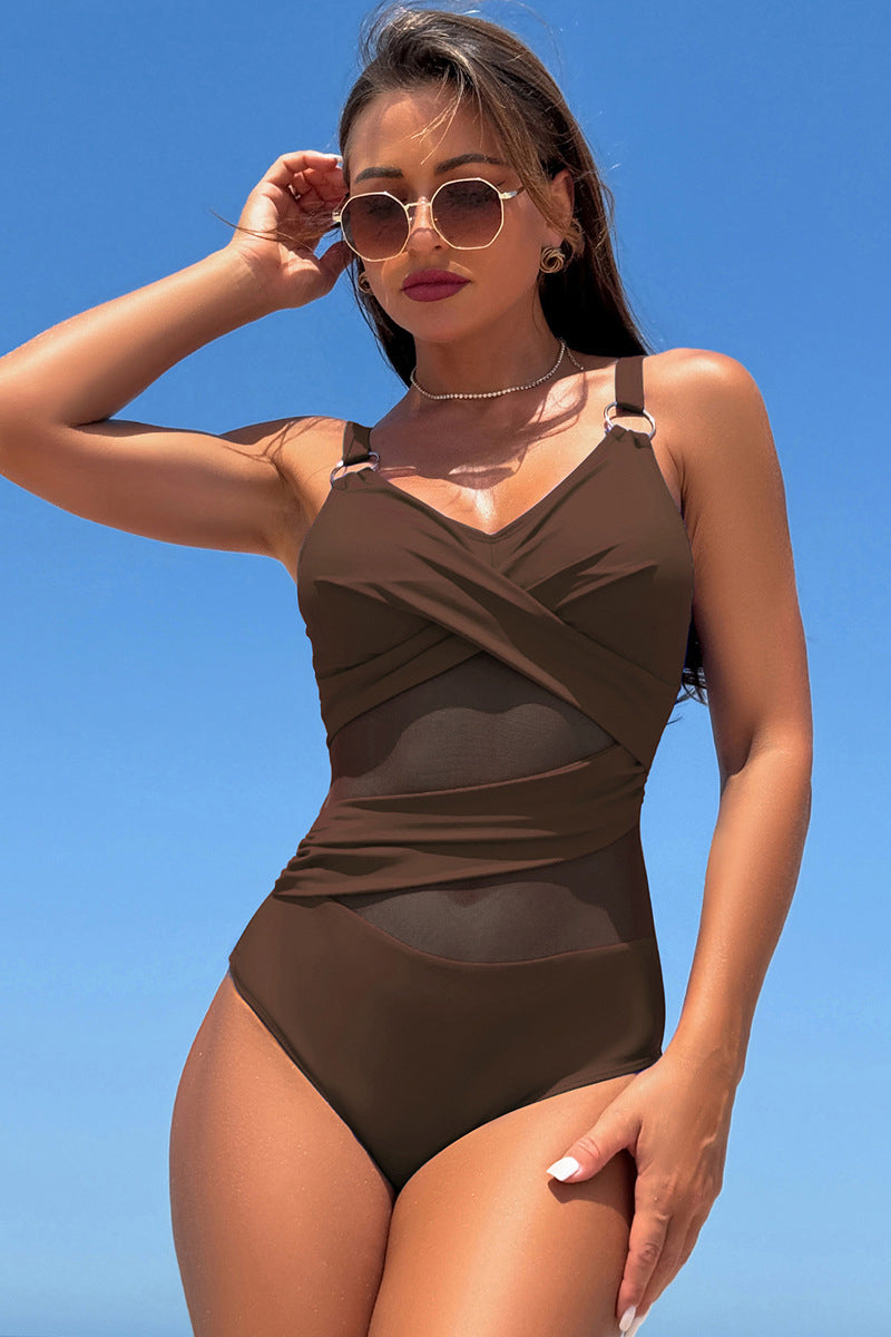 One-Piece V-neck Camisole Bikini