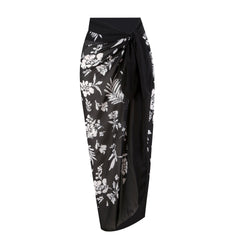 Sexy High Waist Split Swimsuit Skirt Cover - Black