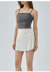 Ruched Cropped Sports Top