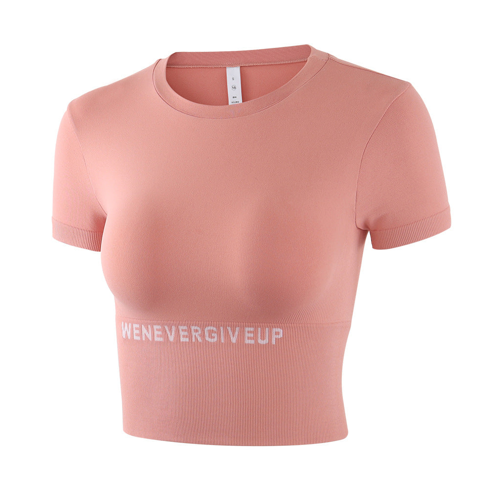 Breathable Short Sleeves Women's Yoga Fitness Crop Top