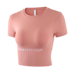 Breathable Short Sleeves Women's Yoga Fitness Crop Top