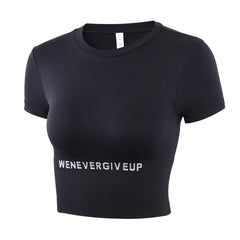 Breathable Short Sleeves Women's Yoga Fitness Crop Top
