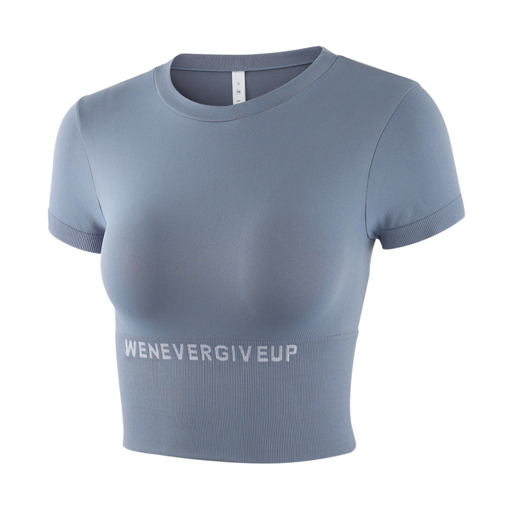 Breathable Short Sleeves Women's Yoga Fitness Crop Top