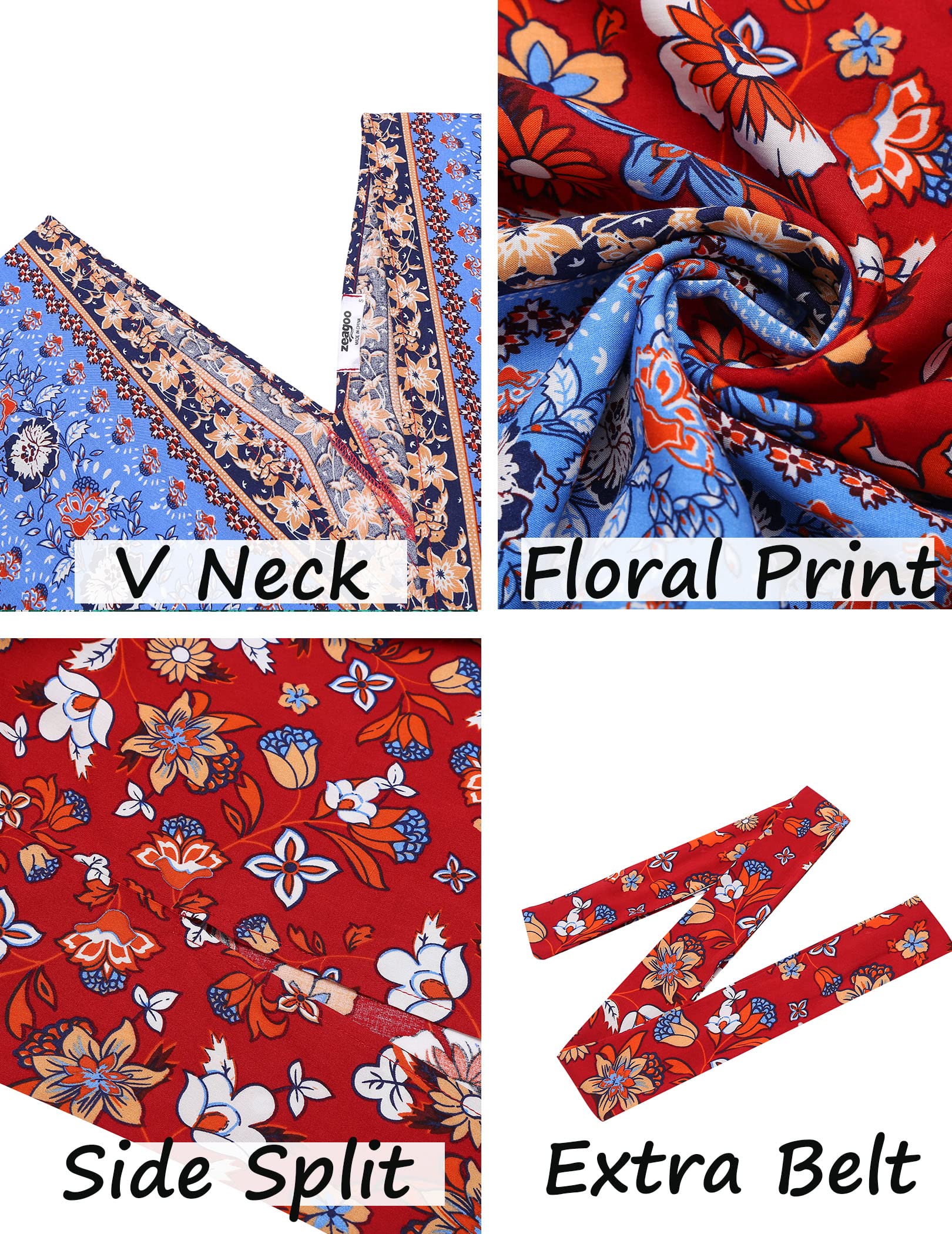 Floal V-neck Cover Up Summer Beach Swimsuit