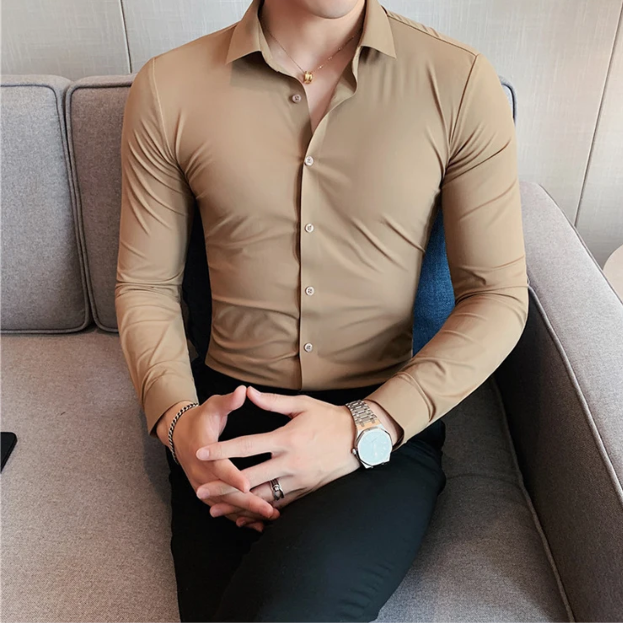 Rodney - Men's Long Sleeve Stretch Shirt