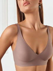 Basic French Push-up Wireless Bra RosyBrown