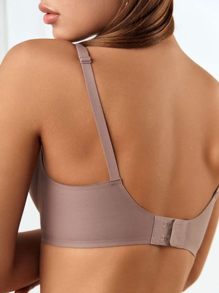 Basic French Push-up Wireless Bra RosyBrown