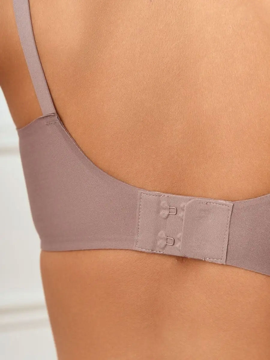 Basic French Push-up Wireless Bra RosyBrown