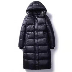 Windproof Glossy Parka Coat