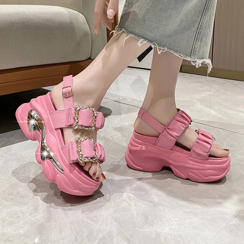 Bling Chunky Wedge Sandals