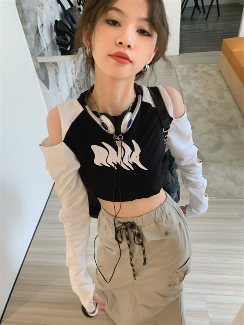 Off Shoulder Y2K Crop Top