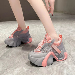 Chunky Mesh Platform Sneakers