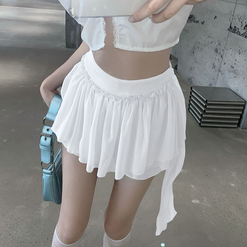 Pastel Ruffle Mini Skirt Shorts