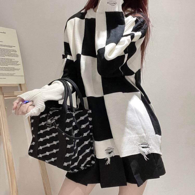 Plaid Korean Style Sweater
