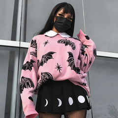 Pink Bat Y2K Gothic Sweater