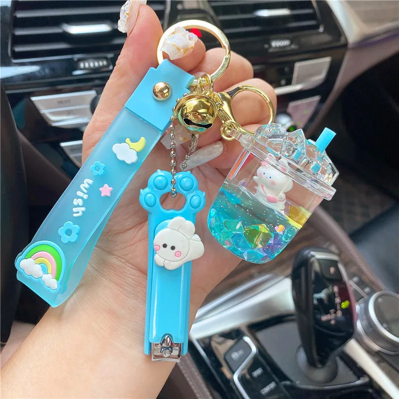 Liquid Oil Ice Cube Keychain