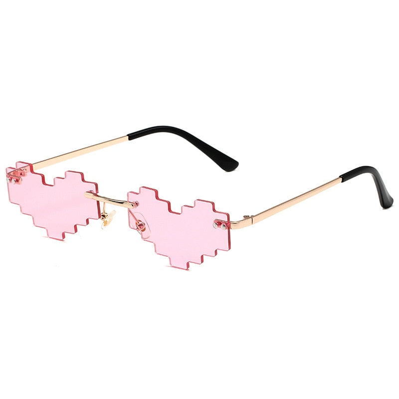 Pixel Heart-Shaped Glasses
