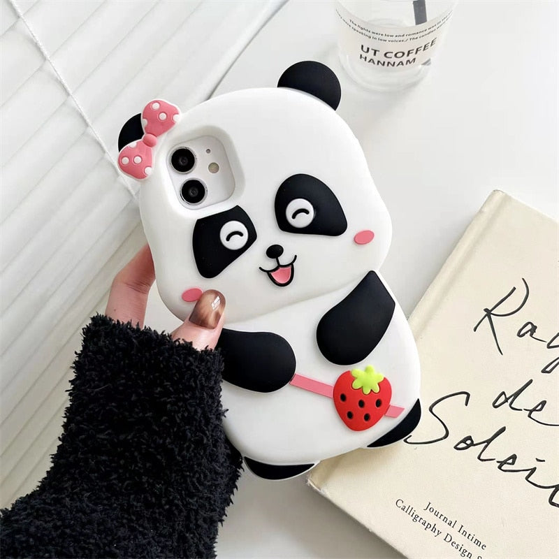 Cartoon Panda 3D iPhone Case