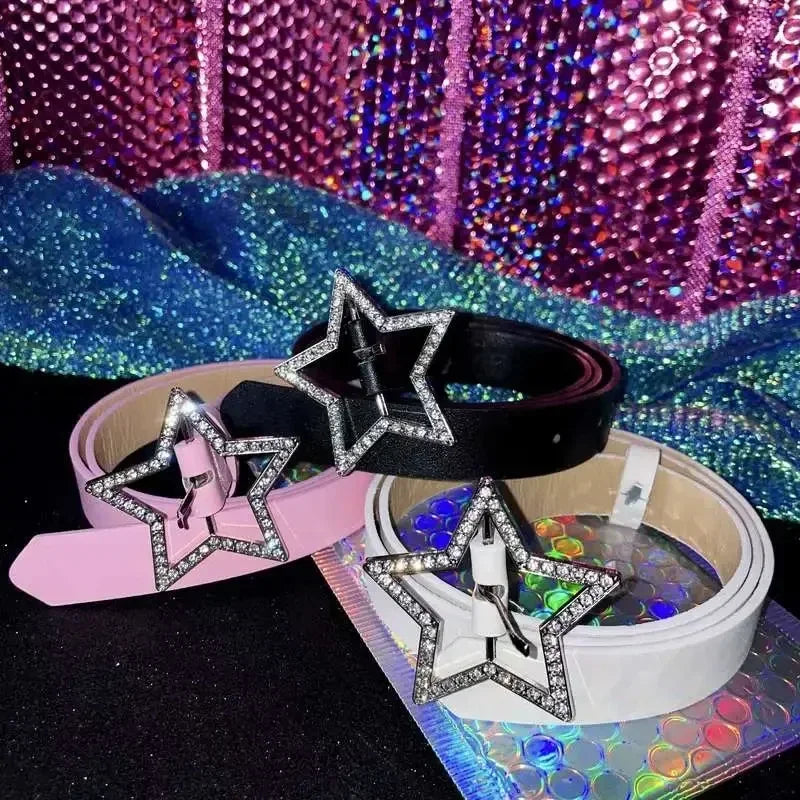 Y2K Sparkling Star Buckle Belt