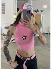 Grunge Y2K Crop Top with Stars