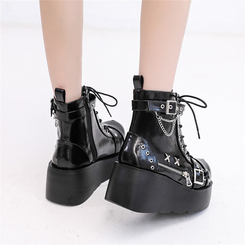 Gothic Platform Ankle Boots