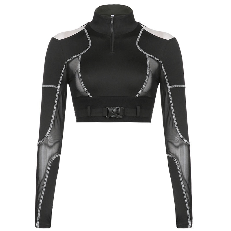 Techwear Cyberpunk Style Long Sleeve Top
