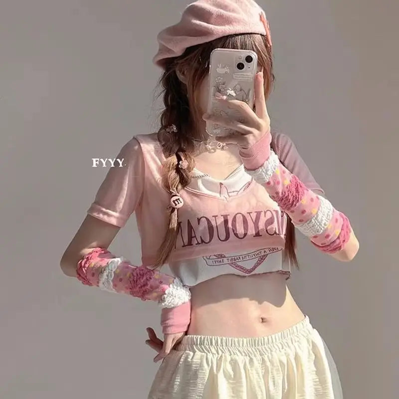 Cute Lolita Pink Gloves