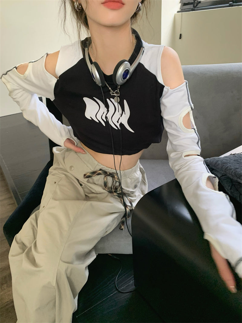Off Shoulder Y2K Crop Top