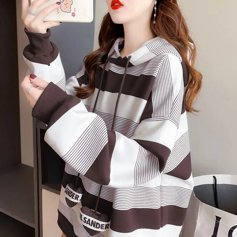 Striped Love Heart Hoodie