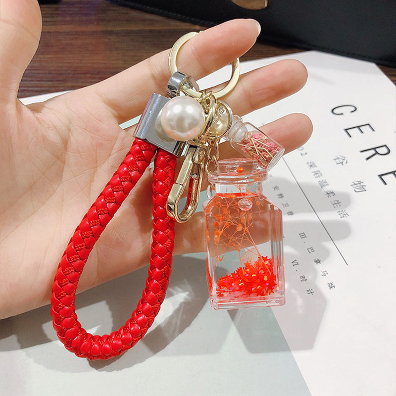 Aesthetic Flower Bottle Keychain