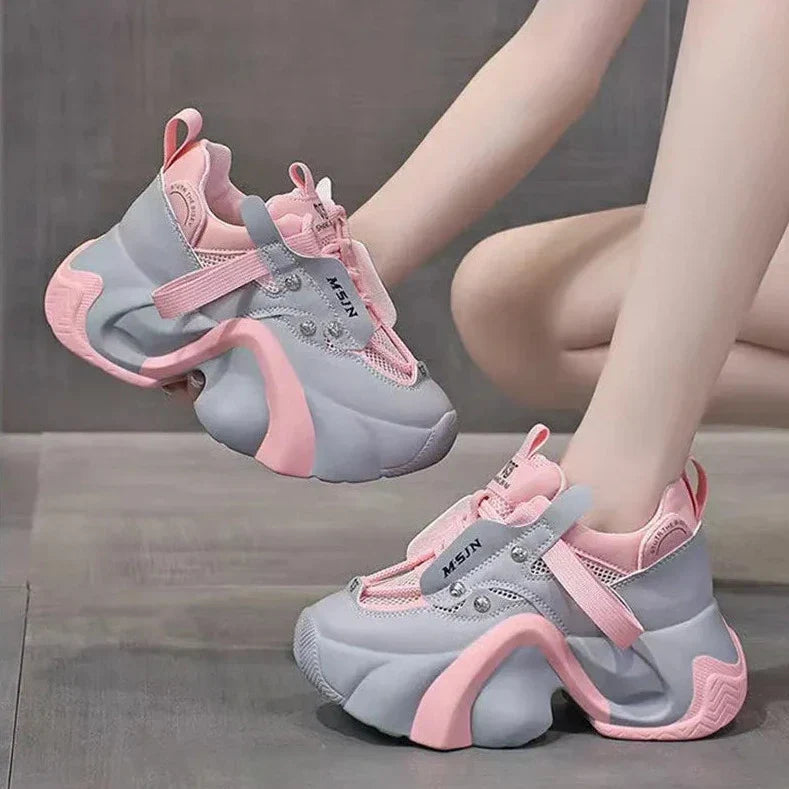Chunky Mesh Platform Sneakers