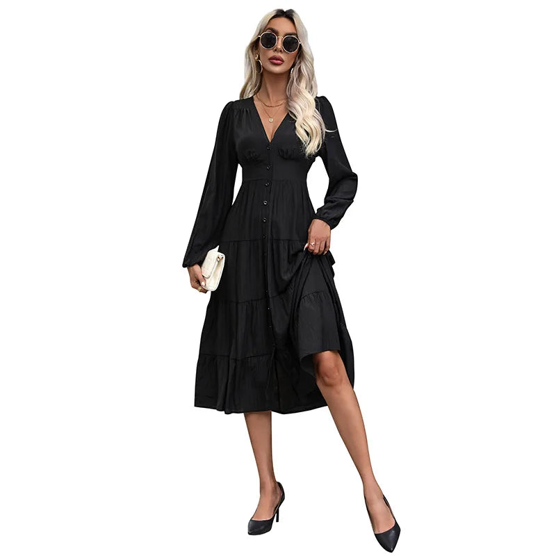 Dresses For Women Autumn Winter Fashionable New Casual Dress Lady Elegant Ladies Sexy Vintage The Split Vestidos  Mujer платье