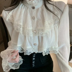 Korean Vintage Chiffon Blouse