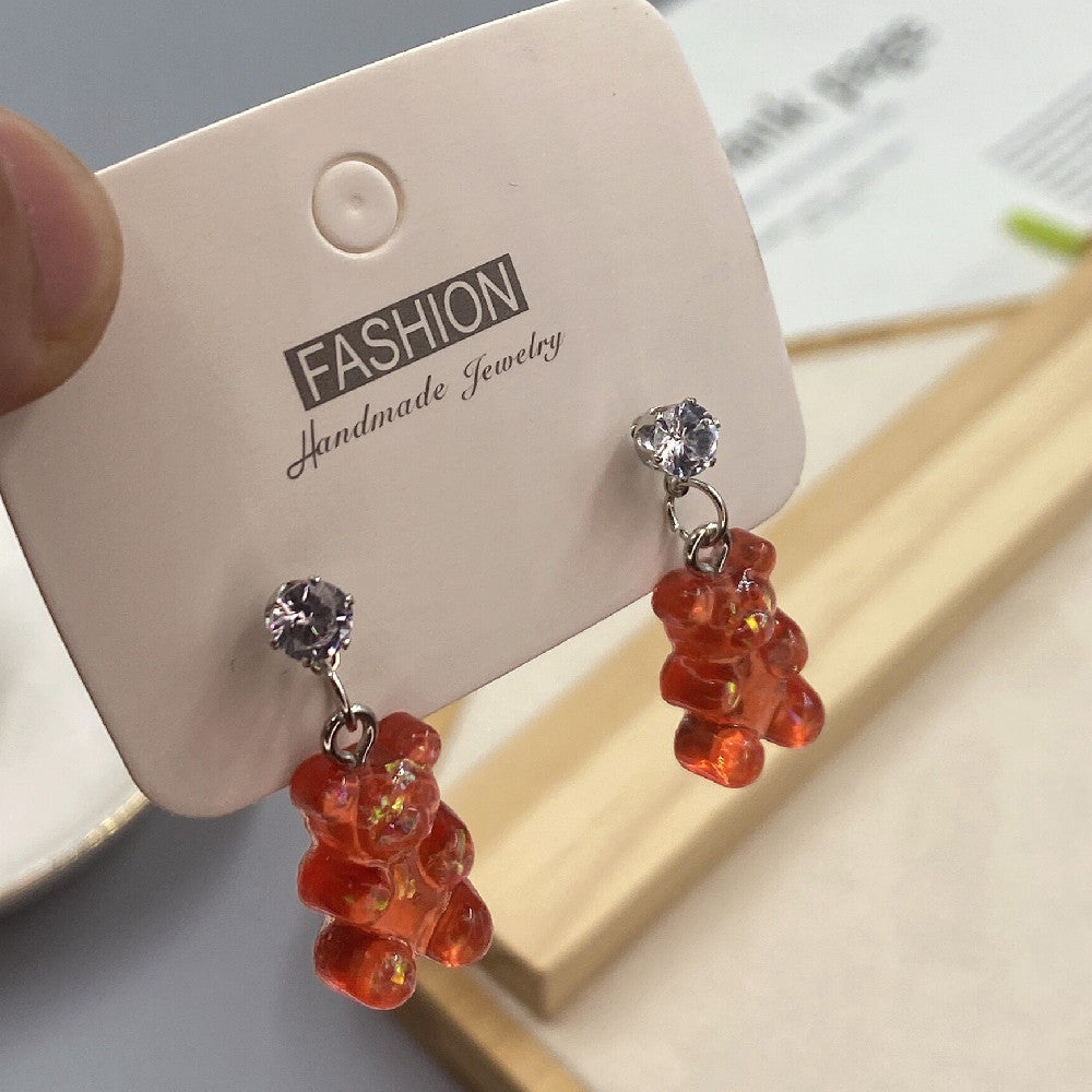 Colorful Acrylic Bear Earrings