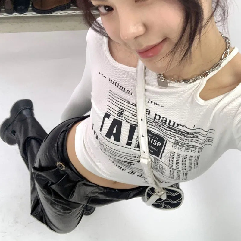 Korean Casual Slim Crop Top