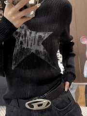 Grunge Striped O-Neck Sweater