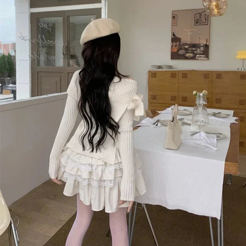 Kawaii Warm Outfit Set - Sweater & Mini Skirt