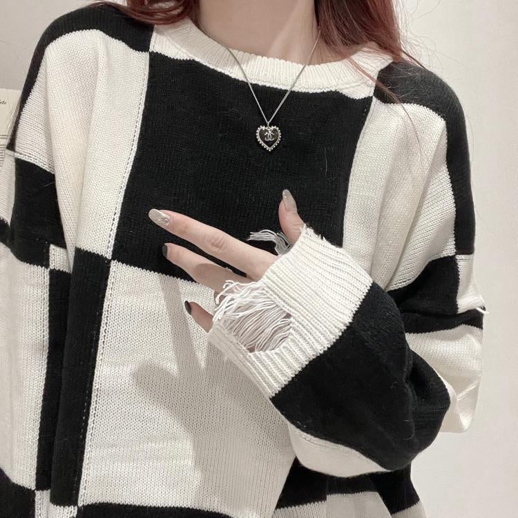 Plaid Korean Style Sweater