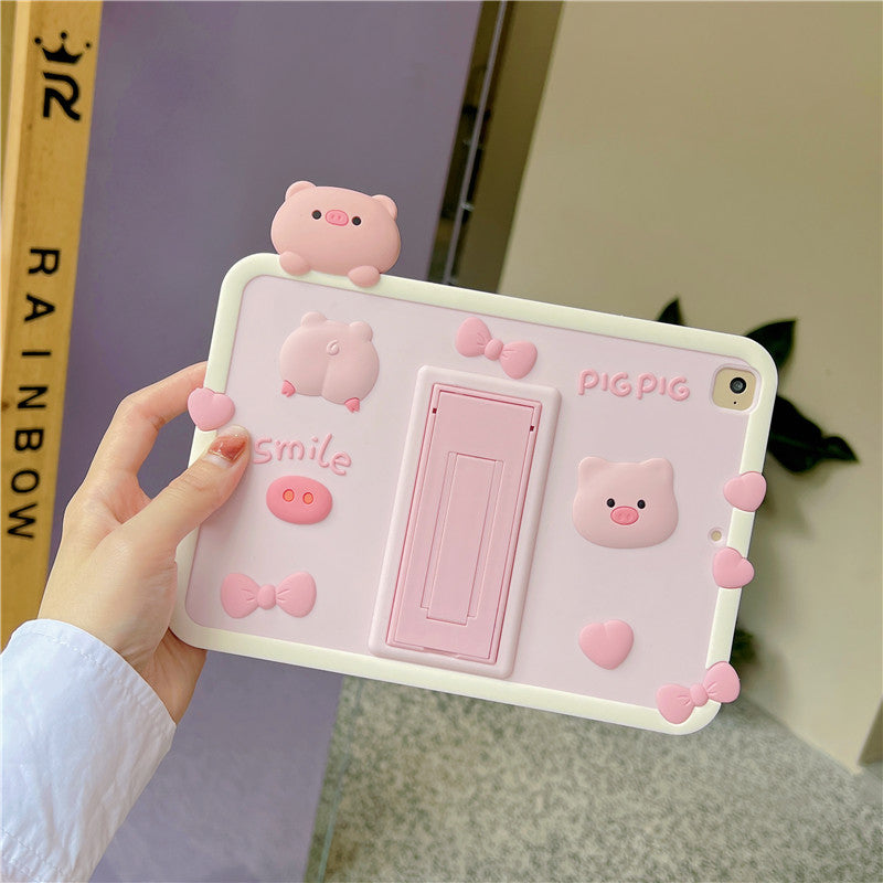 Cartoon Rabbit & Pig iPad Case
