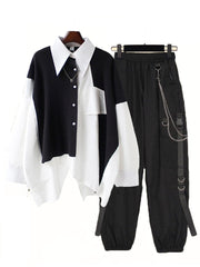 Harajuku Black White Outfit Set