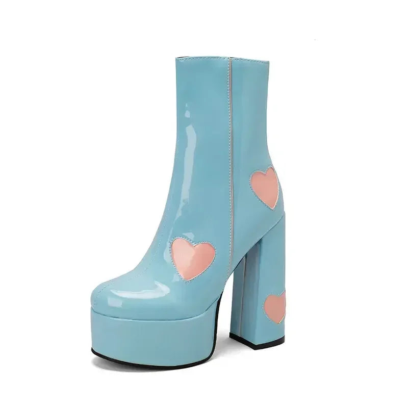 Kawaii Chunky High Heel Boots