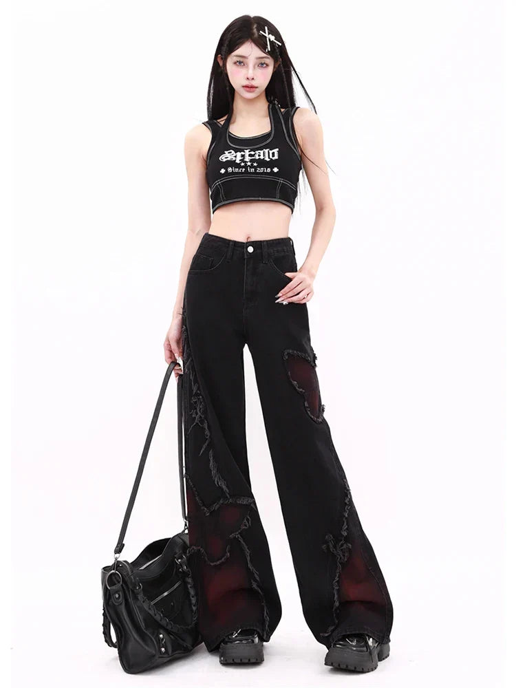 Y2K Butterfly Wide Leg Jeans