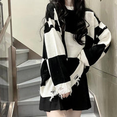Plaid Korean Style Sweater